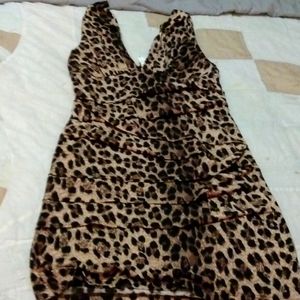 Size large cheetah print mini dress.